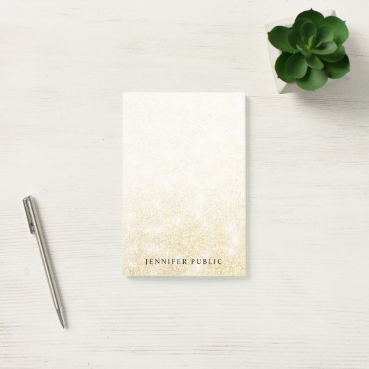Gouden Glitter Sjabloon Modern Elegant Minimalist Post-it® Notes (Kantoor)