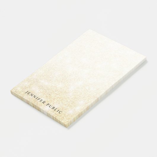 Gouden Glitter Sjabloon Modern Elegant Minimalist Post-it® Notes (Schuin)
