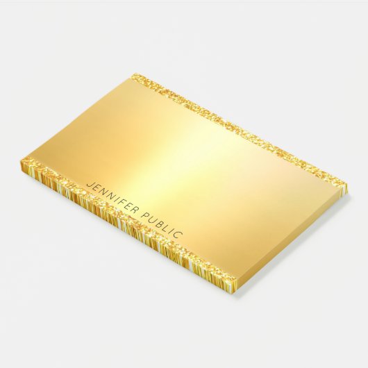 Gouden Glitter Sjabloon Modern Elegant Professiona Post-it® Notes (Schuin)