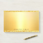 Gouden Glitter Sjabloon Modern Elegant Professiona Post-it® Notes (Op bureau)