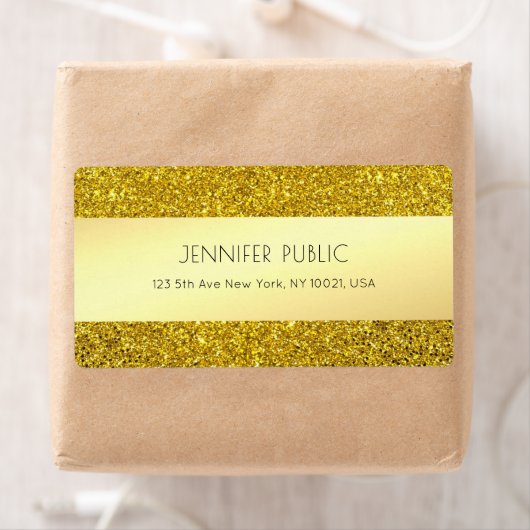 Gouden Glitter Sjabloon Moderne professionele verz Etiket (Insitu)