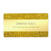 Gouden Glitter Sjabloon Moderne professionele verz Etiket (Voorkant)