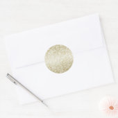 Gouden Glitter Sjabloon Terug Aanpassen Ronde Sticker (Envelop)