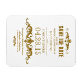 Gouden Glitter  Sla de datum op Magneet (Horizontaal)