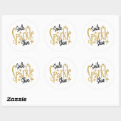 Gouden Glitter Smile Glans Glans Glans Motivatie Ronde Sticker (Vel)