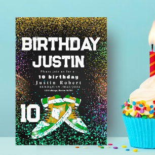 Gouden glitter Sneaker Bal Verjaardagsfeest kleurr Kaart