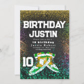 Gouden glitter Sneaker Bal Verjaardagsfeest kleurr Kaart (Voorkant)