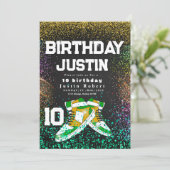 Gouden glitter Sneaker Bal Verjaardagsfeest kleurr Kaart (Staand voorkant)