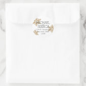 Gouden Glitter Sneeuwvlok Gepersonaliseerd adres Ronde Sticker (Tas)