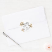 Gouden Glitter Sneeuwvlok Gepersonaliseerd adres Ronde Sticker (Envelop)
