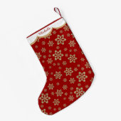 Gouden Glitter Sneeuwvlok Gepersonaliseerd Kleine Kerstsok (Achterkant (Hangend))