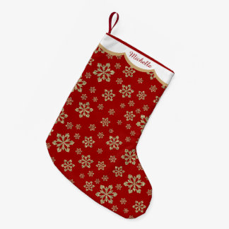 Gouden Glitter Sneeuwvlok Gepersonaliseerd Kleine Kerstsok