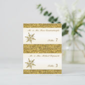 Gouden Glitter Snowflake Voorbedrukte Plaatskaarte Briefkaart (Staand voorkant)