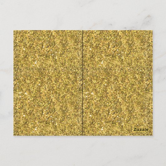 Gouden Glitter Snowflake Voorbedrukte Plaatskaarte Briefkaart (Achterkant)