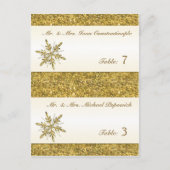 Gouden Glitter Snowflake Voorbedrukte Plaatskaarte Briefkaart (Voorkant)