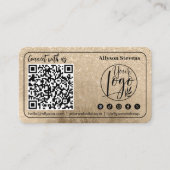 Gouden glitter Social Media QR Code Foto Logo Visitekaartje (Voorkant)