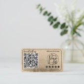 Gouden glitter Social Media QR Code Foto Logo Visitekaartje (Staand voorkant)