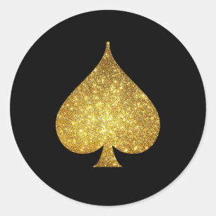 Gouden Glitter Spade Symbool Sticker