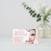 Gouden Glitter Sparkle Blush Roze Marmeren Art Pat Visitekaartje (Staand voorkant)