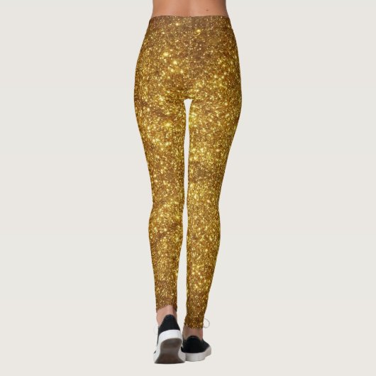 Gouden Glitter Sparkle Effect Leggings - Broek (Achterkant)
