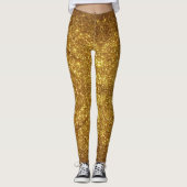 Gouden Glitter Sparkle Effect Leggings - Broek (Voorkant)