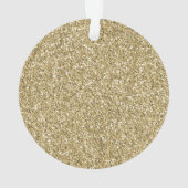Gouden Glitter Sparkle Gepersonaliseerde Foto Ornament (achterkant)