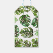 Gouden Glitter Sparkle Glam Tropische bladeren Fav Cadeaulabel (Achterkant)