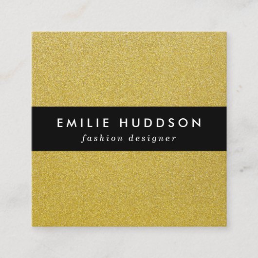 Gouden Glitter, Sparkle, Glitter Achtergrond Vierkante Visitekaartje (Voorkant)