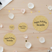 Gouden Glitter Sparkle Happy Birthday Custom Confetti