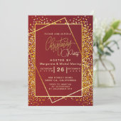 Gouden glitter Sparkle Lights Kerstavond Feest Kaart (Staand voorkant)