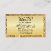 Gouden Glitter Sparkle Lijst Visitekaartje (Achterkant)
