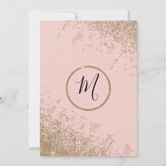 Gouden Glitter Sparkles Blush Pink Graduation Part Kaart (Achterkant)