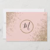 Gouden Glitter Sparkles Blush Roze Save the Dates Kaart (Achterkant)