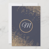 Gouden Glitter Sparkles Navy Blue Sweet 16 Kaart (Achterkant)