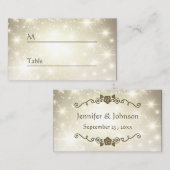 Gouden Glitter Sparkles - Trouwtafel Place Card Plaatskaartje (Voorkant / Achterkant)