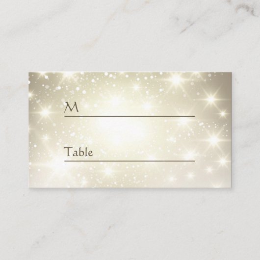 Gouden Glitter Sparkles - Trouwtafel Place Card Plaatskaartje (Voorkant)
