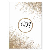 Gouden Glitter Sparkles Witte Tafel Nummer Kaart (Achterkant)