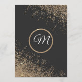 Gouden Glitter Sparkles Zwart Trouwmenu Menu (Achterkant)