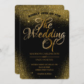 Gouden Glitter Sparkles zwarte achtergrond Kaart (Voorkant / Achterkant)