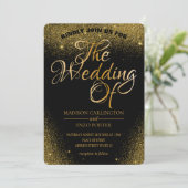 Gouden Glitter Sparkles zwarte achtergrond Kaart (Staand voorkant)