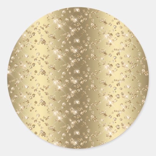 Gouden Glitter Sparkly Golden Blank Ronde Sticker (Voorkant)