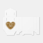 Gouden Glitter Spill Sweet 16 Heart Favor Dozen Bedankdoosjes (Uitgevouwen)