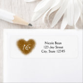 Gouden Glitter Spill Sweet 16 Heart Party Labels (Insitu)