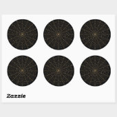 Gouden Glitter Spinnenweb Ronde Sticker (Vel)