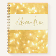 Gouden Glitter Spiraal Notebook