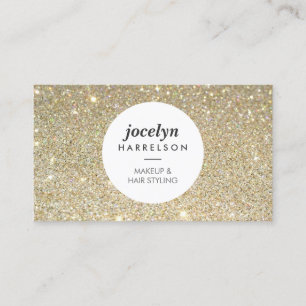 Gouden Glitter Spotlight Make-up Artiest, Stylist Visitekaartje