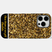 Gouden glitter sprankelend helder Case-Mate iPhone case (Achterkant (horizontaal))