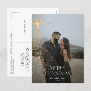 gouden glitter sprankeling vrolijke kerstfoto feestdagenkaart