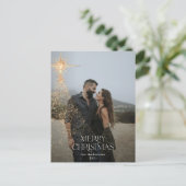 gouden glitter sprankeling vrolijke kerstfoto feestdagenkaart (Staand voorkant)