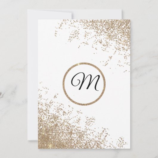 Gouden Glitter Sprankels Witte Bruidsmeisje Kaart (Achterkant)